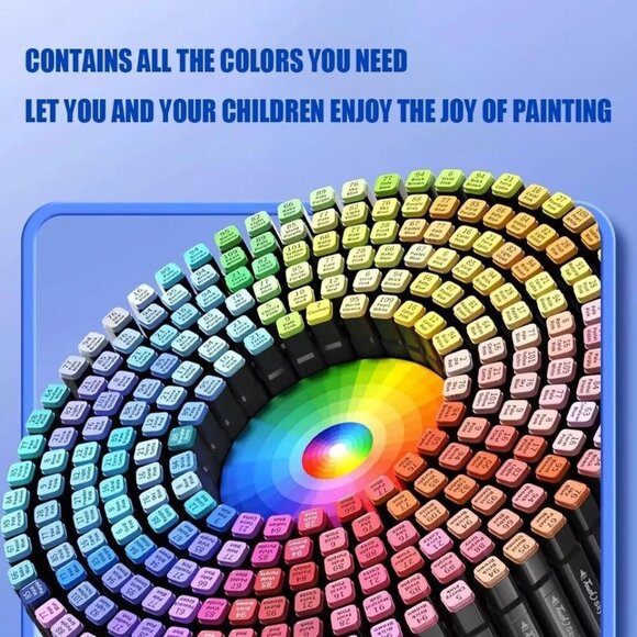 80-Color Dual Tip Alcohol Markers Set – Art Drawing Pens for Kids & Adults - Picture 3 of 8